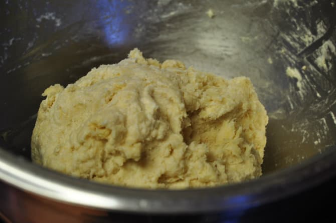 A ball of dough to make a homemade pie crust