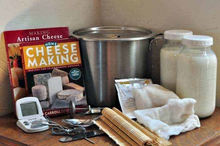 cheesemaking at home - cheese making basics shown on table