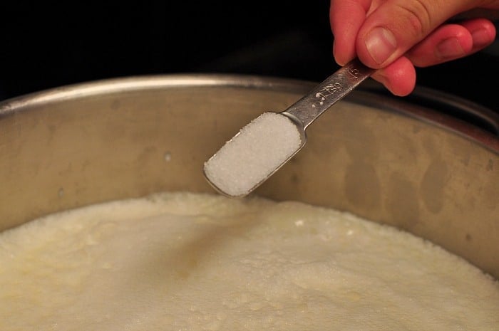 adding citric acid to milk to make homemade mozzarella cheese