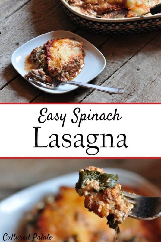 Easy Eggplant Lasagna Recipe shown on a plate and close up on fork