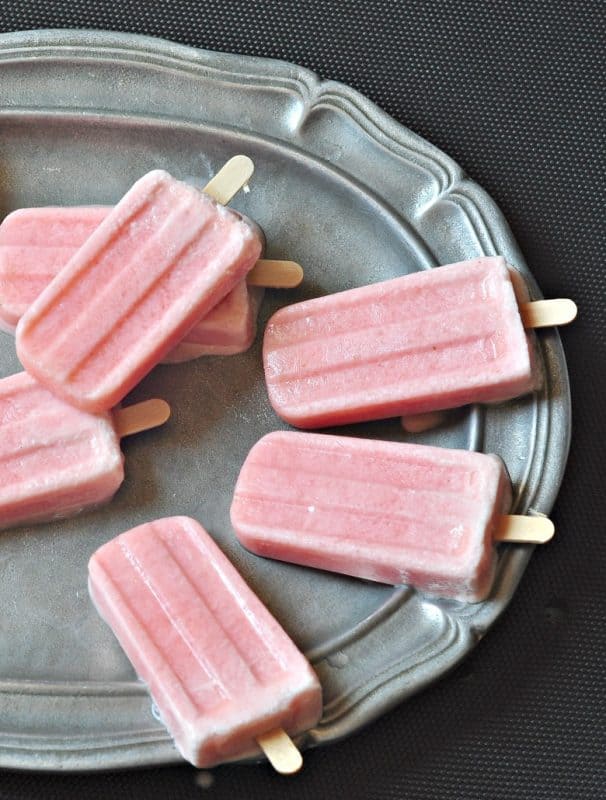 Healthy Kefir Popsicles shown on platter