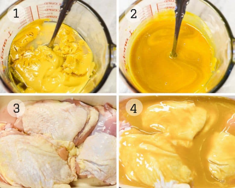 Photo tutorial showing the steps for making grilled chicken marinaded according to the recipe given