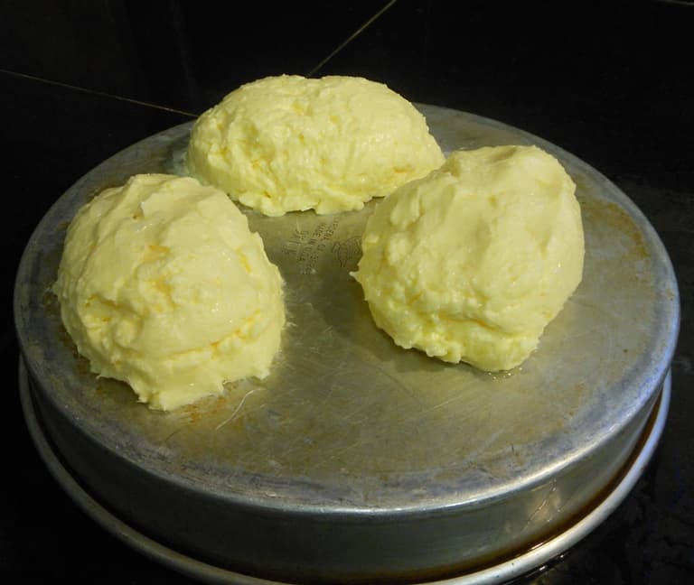 A photo of homemade butter on a plate ready to be frozen