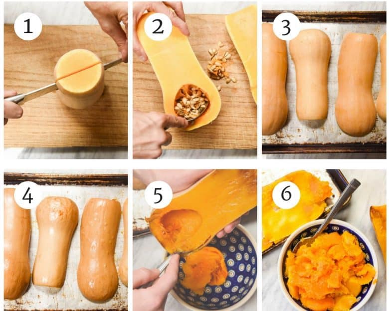Step by step pictorial of roasted butternut squash recipe