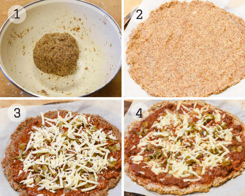 Step by step photo tutorial for making Almond Flour Pizza Crust