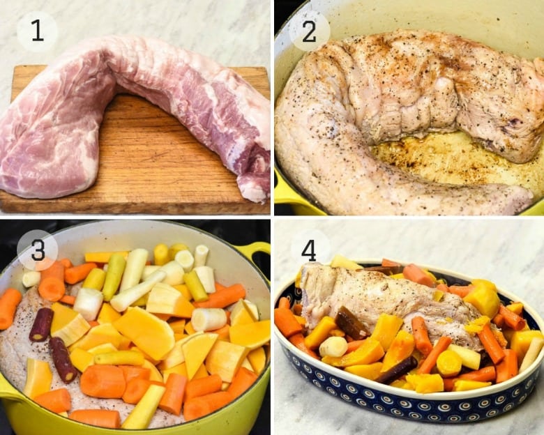 Steps shown to make Oven Roasted Pork Loin