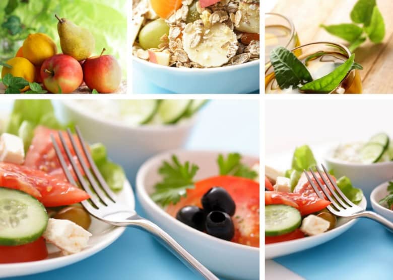 Healthy eating shown in four images form the post Learning to Cook Healthy