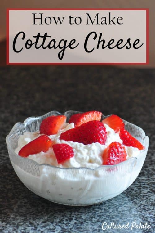 How to Make Cottage Cheese - Cottage Cheese Recipe shown topped with strawberries