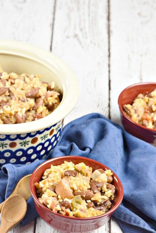 Spicy Red Beans and Rice Recipe shown served on table