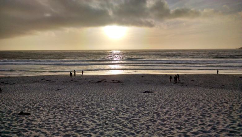 Pacific Sunset - Playing at the beach