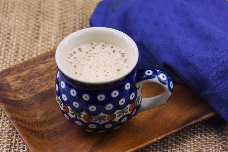 Healthy Coconut Coffee in a large blue mug