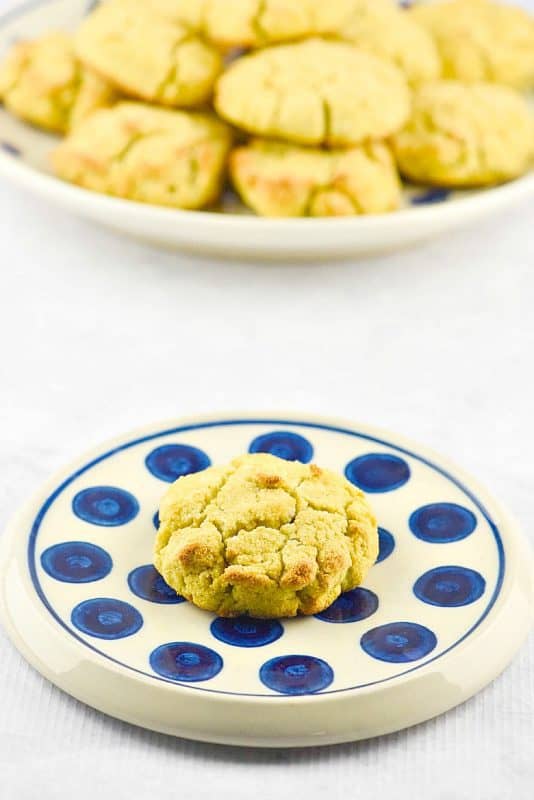 Coconut Flour Biscuits shown on polka dot plate