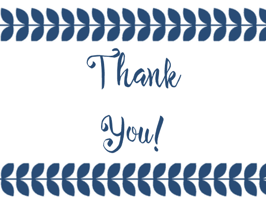 free Printable Thank You Card Blue 