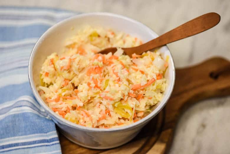 Creamy Coleslaw - Easy Coleslaw Recipe shown in a bowl