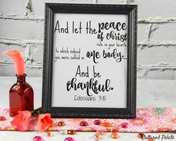 Scripture wall art - Let the peace of Christ online - Colossians 3:15 - Christian wall decor gift - Bible verse farmhouse sign - Signs for home