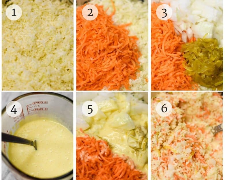 Creamy Coleslaw - Easy Coleslaw Recipe shown step by step