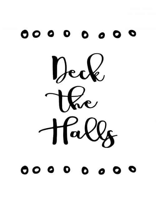 deck the halls free printable christmas wall art