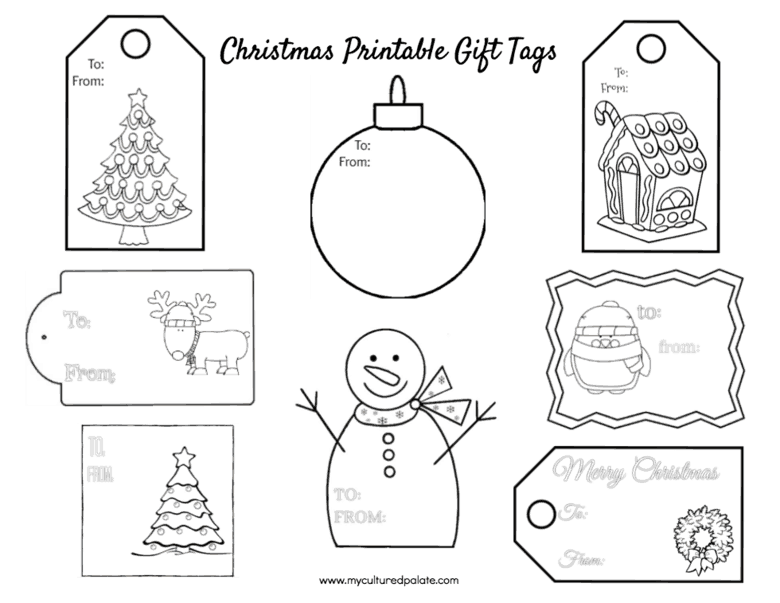 Christmas Gift Tags to Color