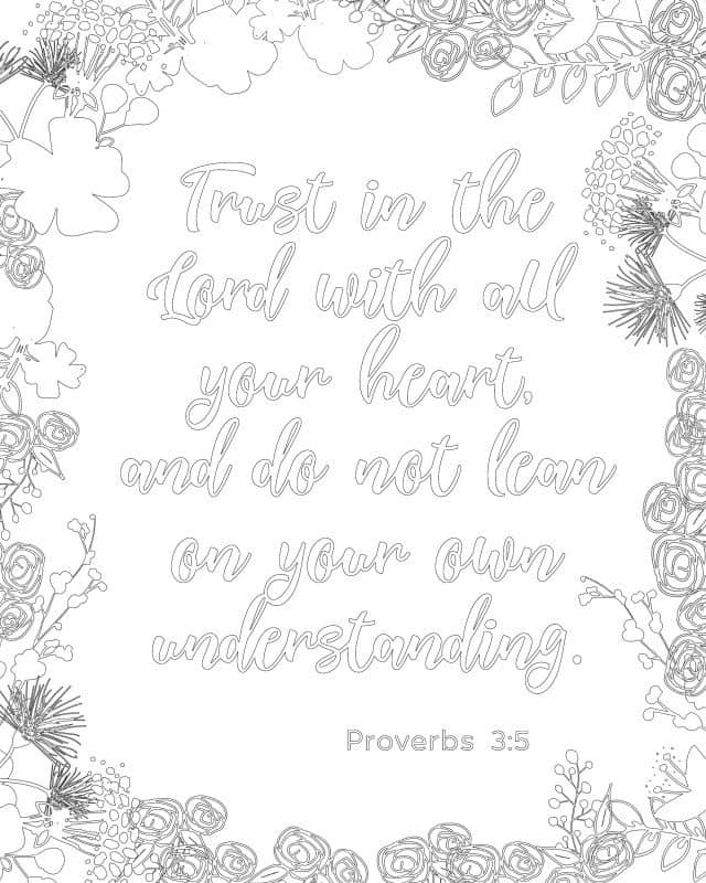 Proverbs 3 5 6 Coloring Sheet Coloring Pages