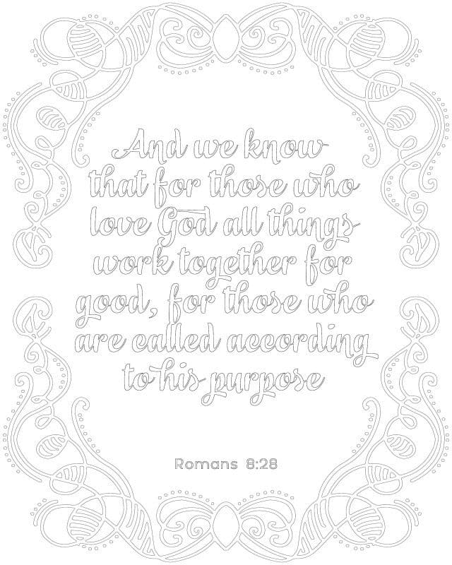 Romans 8 28 Coloring Page Sketch Coloring Page