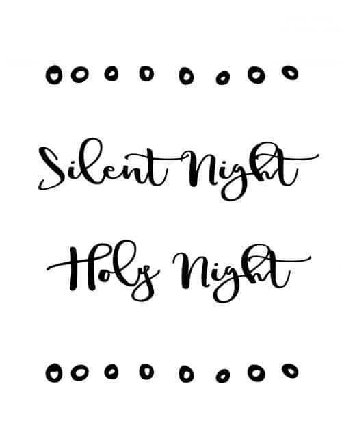 silent night holy night free printable christmas wall art