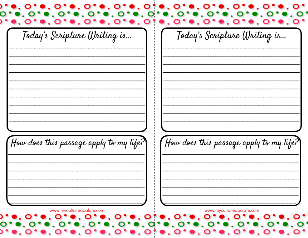 Printable paper for scripture writing