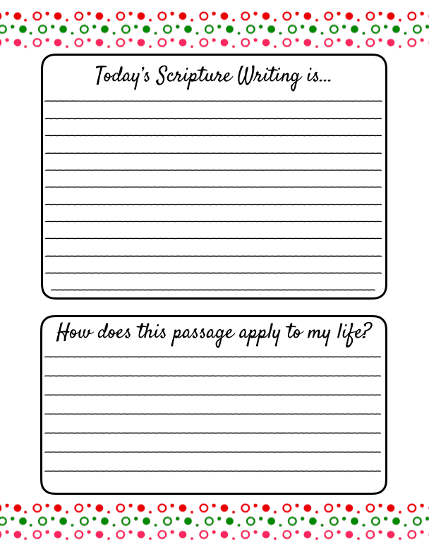 scripture writing bible verse printable and study questions