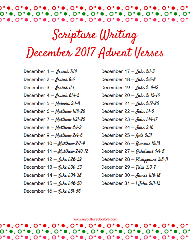 Printable Advent Scripture Verses