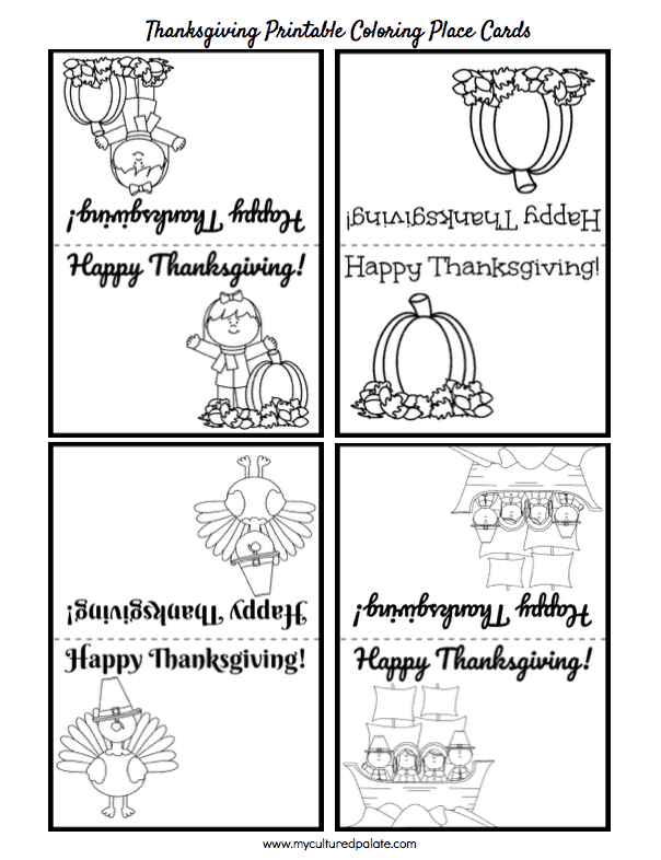 Thanksgiving Activity Set Place Cards