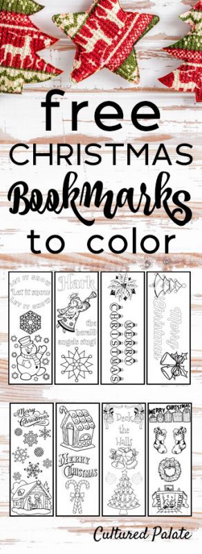 Christmas Bookmarks to Color