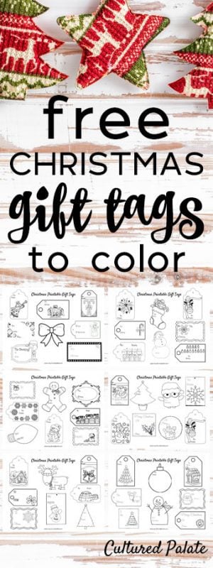 Christmas Gift Tags to Color