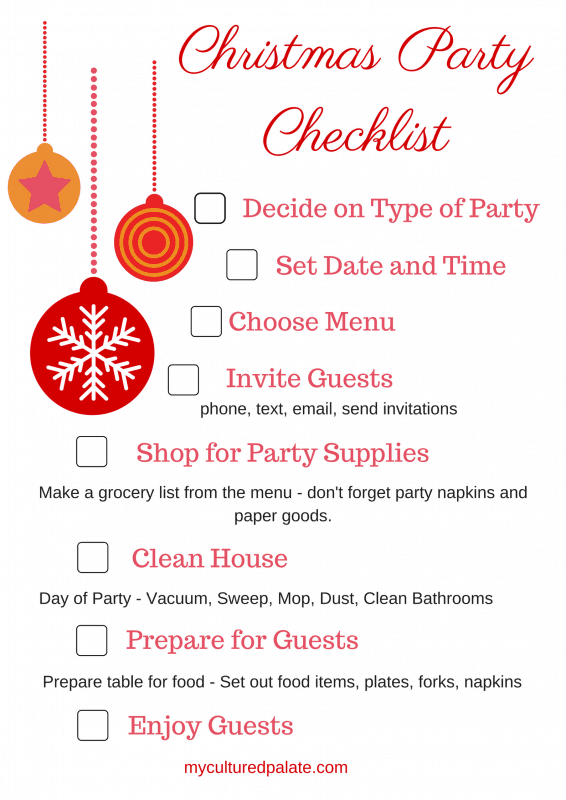 Christmas party hotsell food list