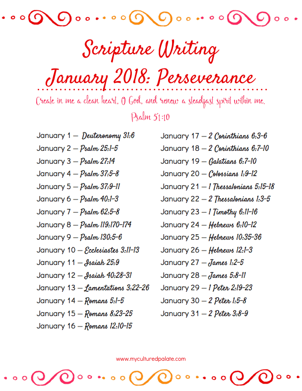Scripture Writing for January