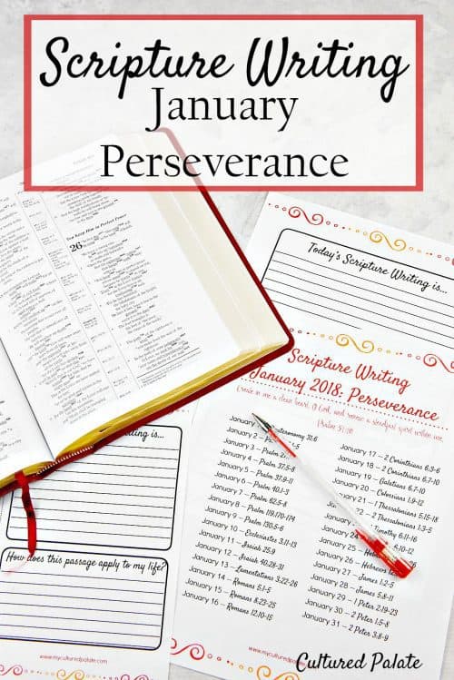 Scripture Writing for January - Perseverance - Cultured Palate