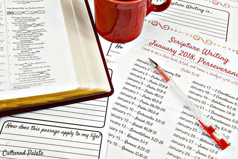 Scripture Writing for January - Perseverance - Cultured Palate