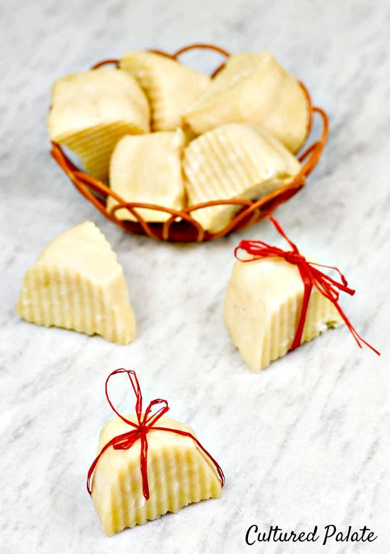 Homemade Soap shown in basket and with ribbon