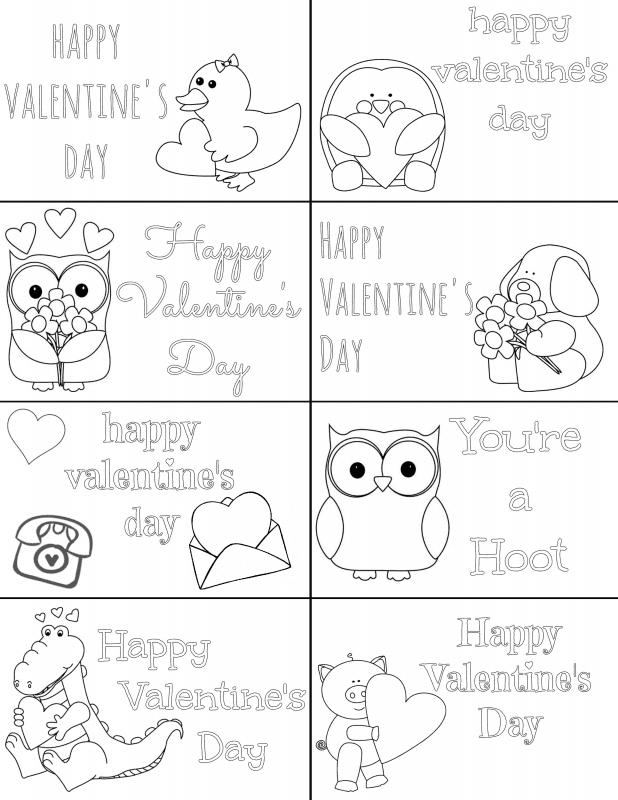 valentine's card to color