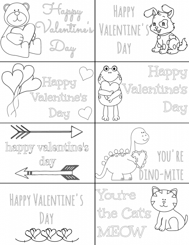 valentine's card to color