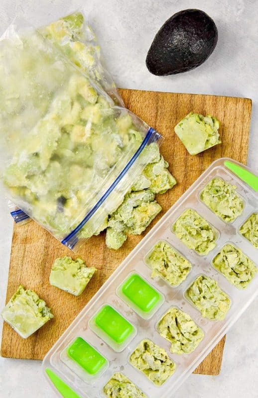 Freezing Avocados, cubed and mashed