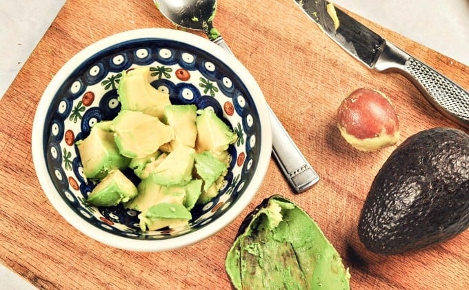 Freezing Avocados - dices in bowl