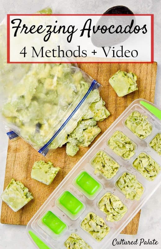 Freezing Avocados - mashed and cubed