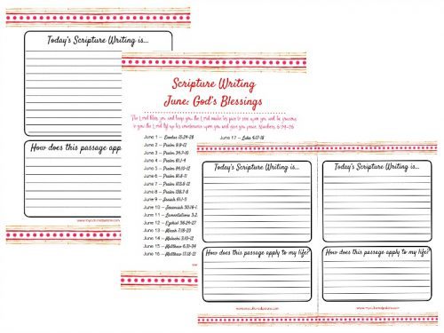 Bible Writing - Scripture Writing Verses for June - Cultured Palate