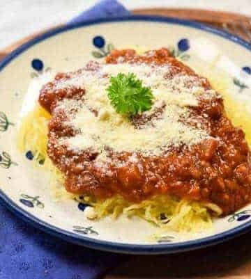 Instant Pot Spaghetti Squash shown on plate